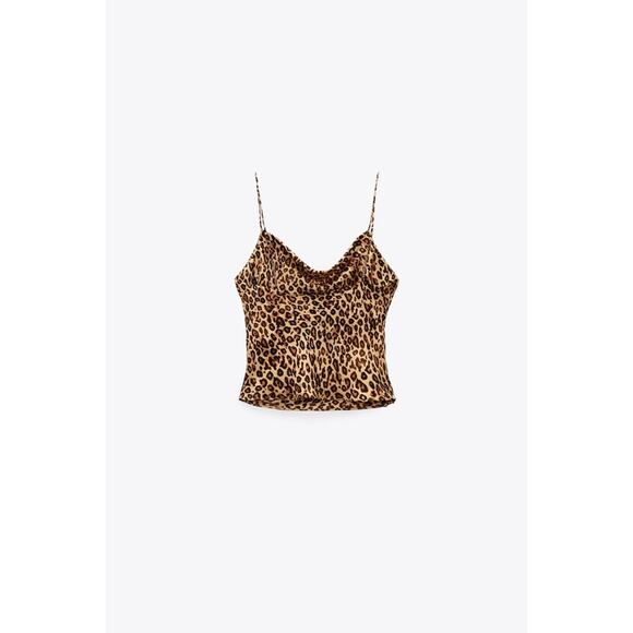 Zara Satin Effect Printed Chain Strap Cami - Picture 10 of 13